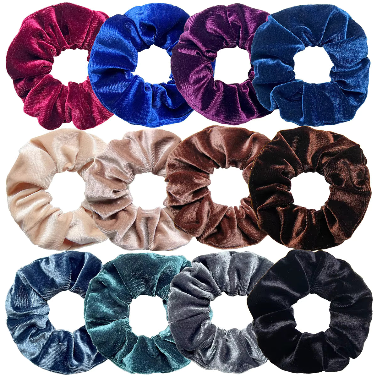12 Pc Velvet Scrunchies