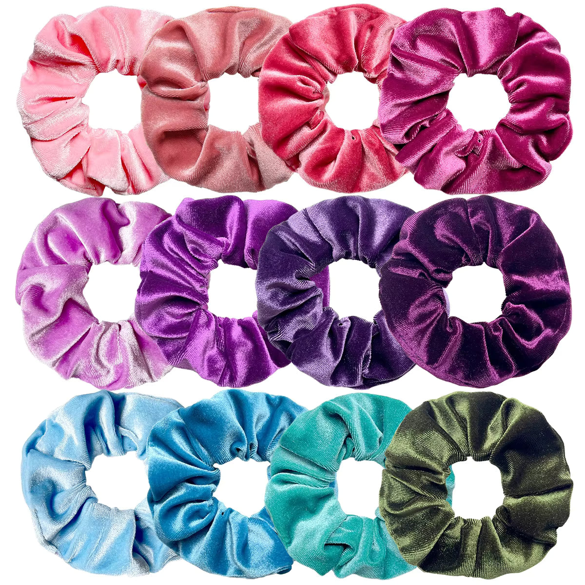 12 Pc Velvet Scrunchies
