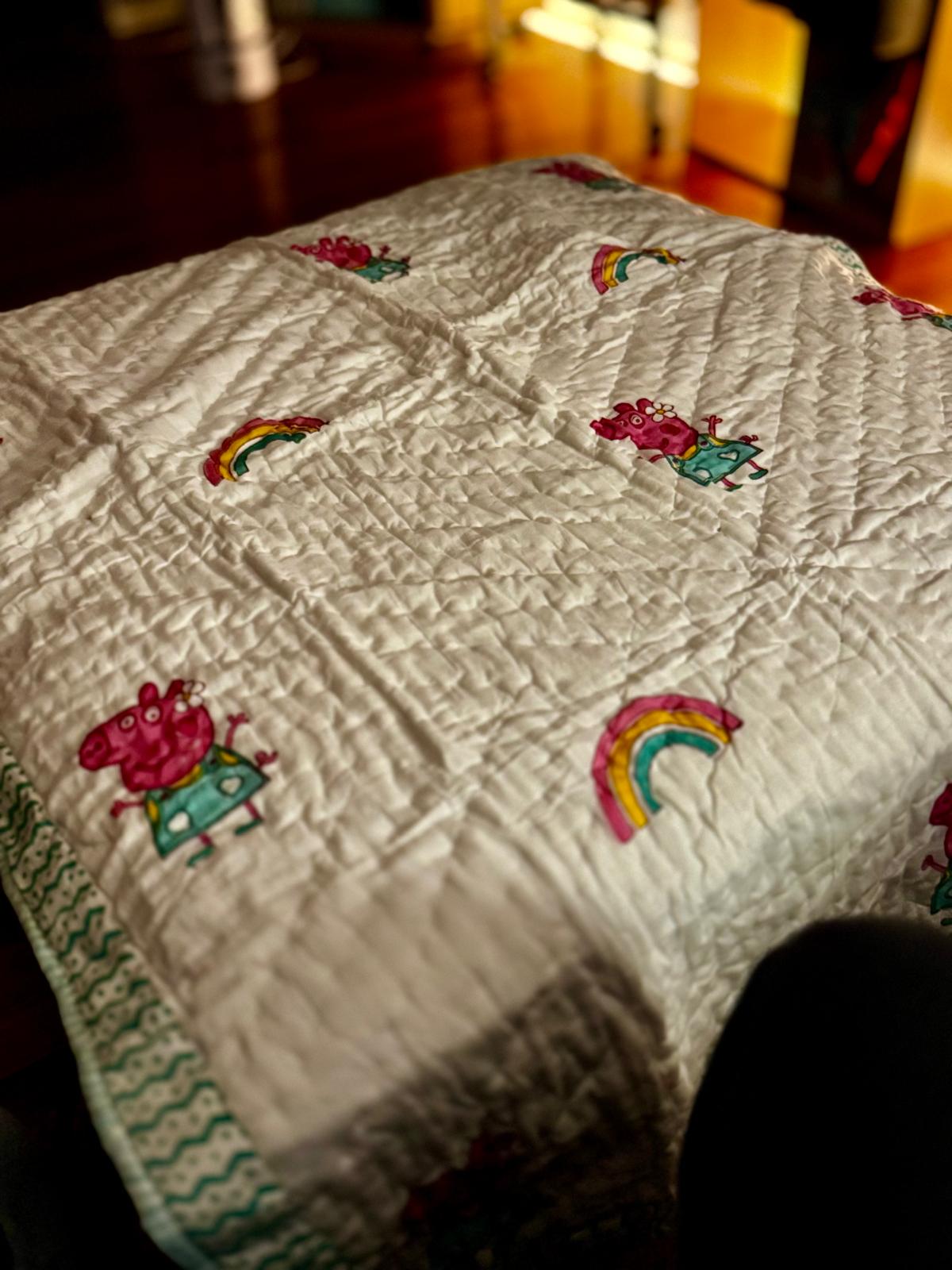 MIU MIU MUSLIN BABY QUILT