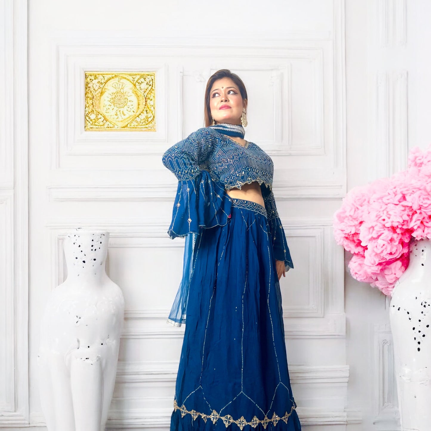 PERSIAN BLUE SEQUENCE LEHENGA SET