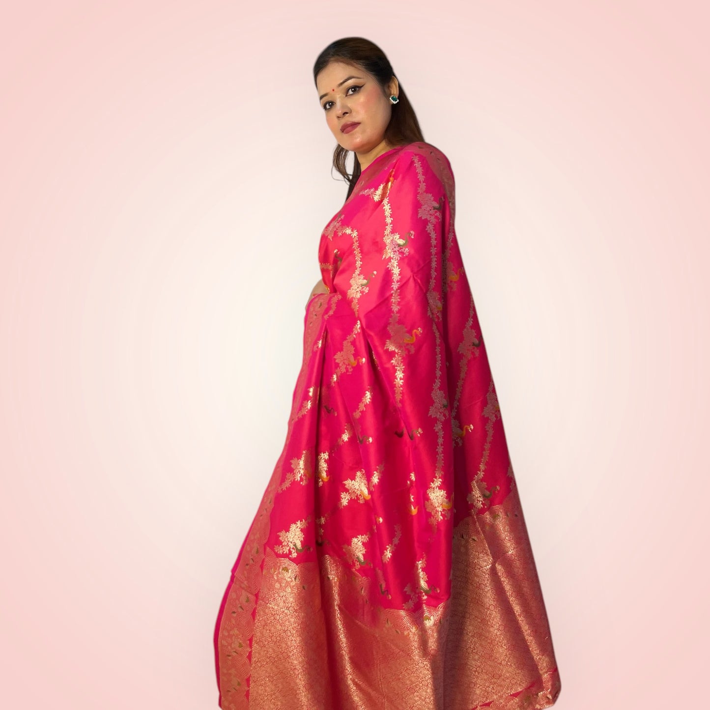 RANI PINK PEACOCK SAREE