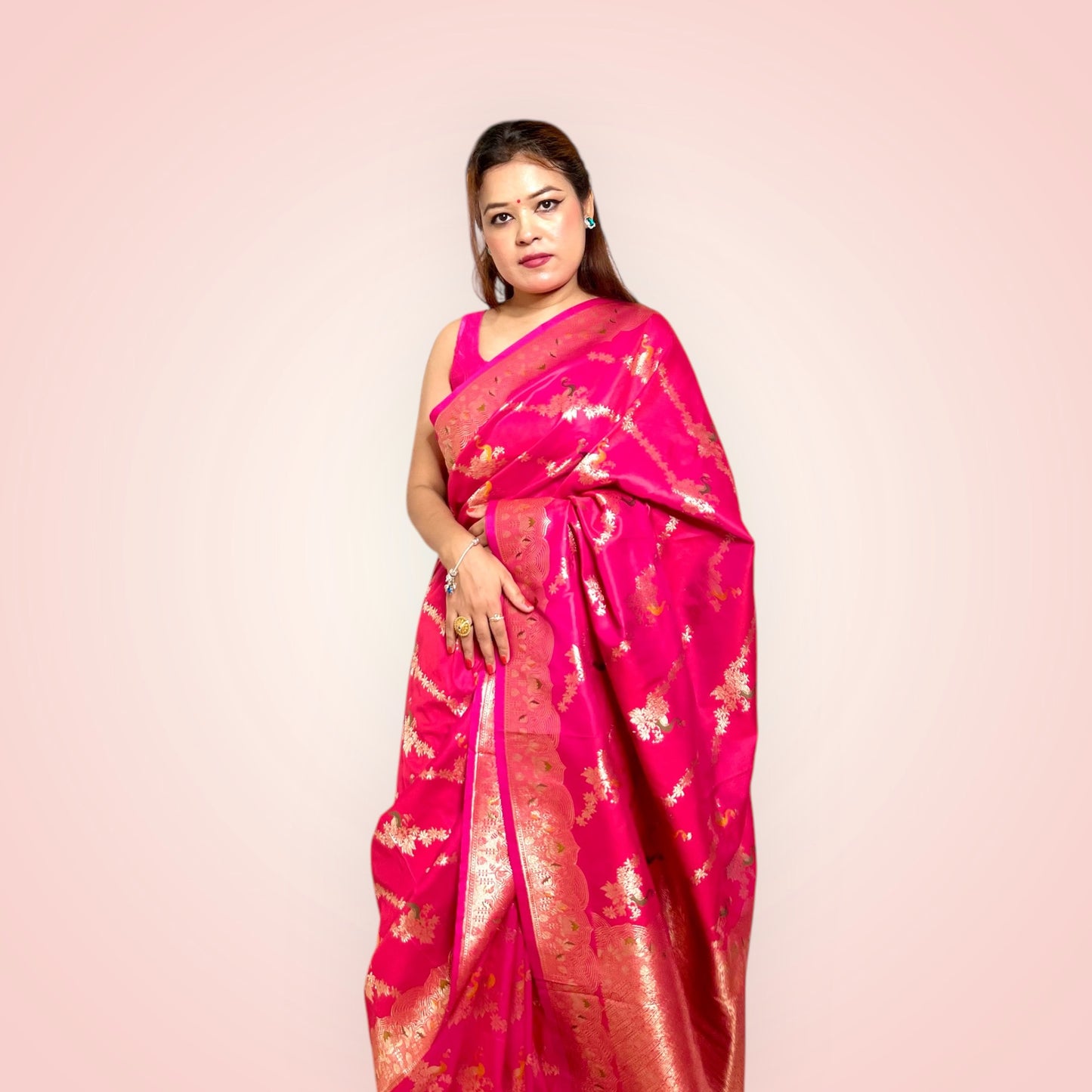 RANI PINK PEACOCK SAREE