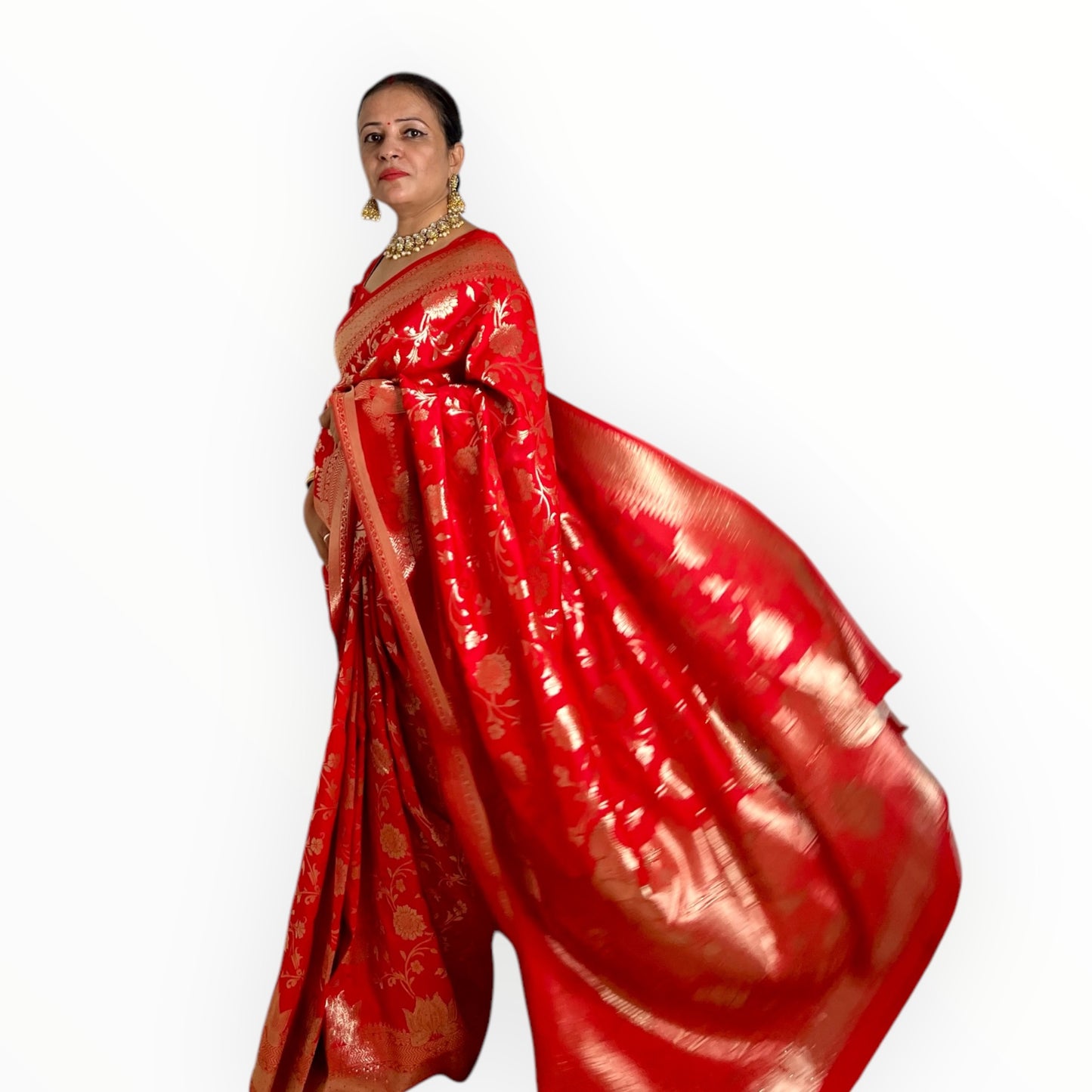 LOTUS RED SILK SAREE