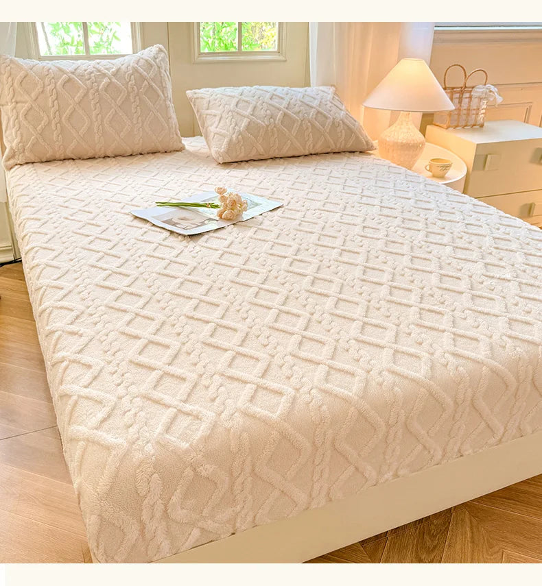 Winter Plush Fitted Mattress Cover