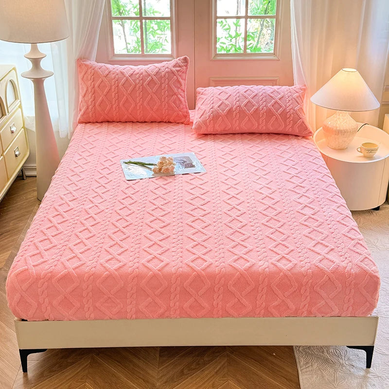 Winter Plush Fitted Mattress Cover